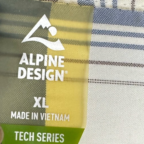 Alpine Design Blue and White Casual Button Down Shirt - Picture 2 of 7